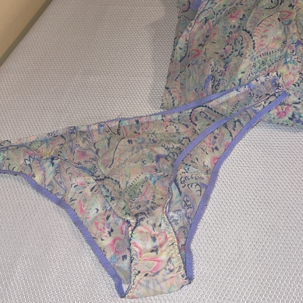 Victorias Secret womens nightie lingerie large paisley pattern lace babydoll - Picture 8 of 9